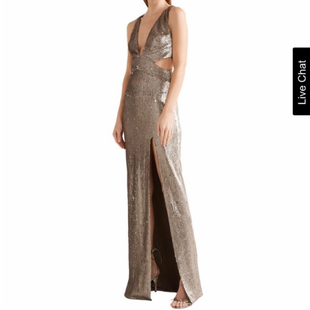 Silver/charcoal sequin gown